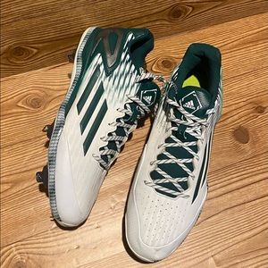 ADIDAS MENS SZ 15 LITESTRIKE IRON SKIN METAL BASEBALL CLEATS Green/White